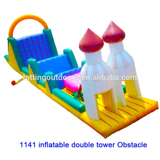 inflatable water obstacles, inflatable floating obstacle, inflatable double tower Obstacle