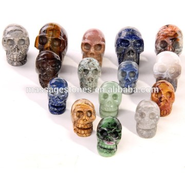 Wholesale semi precious stone crystal skulls stone skull carving