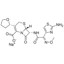 sodium (6R,7R)-7-[[2-(2-amino-1,3-thiazol-4-yl)-2-methoxyimino-acetyl] amino]-8-oxo-3-[(2S)-oxolan-2-yl]-5-thia-1-azabicyclo[4.2.0]oct-2-ene- 2-carboxylate CAS 141195-77-9