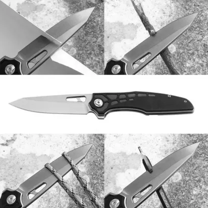 PN-5952 Hiking Camping Fishing Knife - 9Cr18 Stainless Steel Blade G10 Handle EDC Pocket Knife