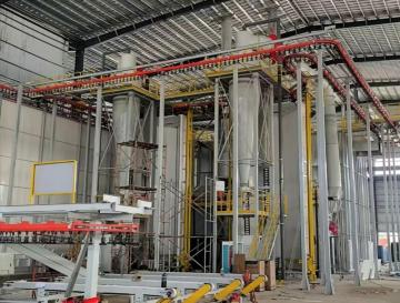 Electrostatic spraying system for Aluminium Profile