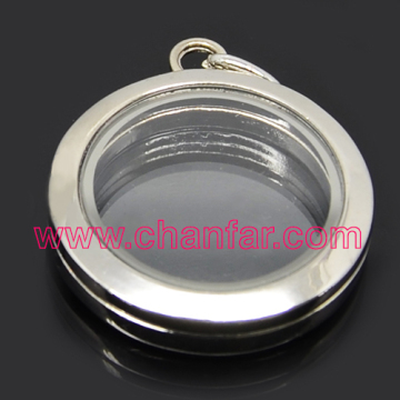 Hot sale framed round blank glass locket pendant jewelry for woman jewelry
