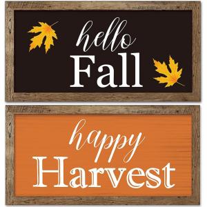 2 Pieces Thanksgiving Rustic Wood Sign