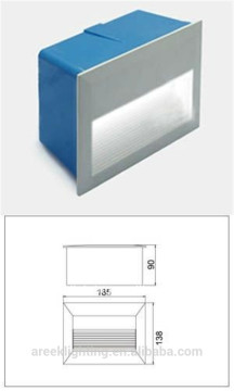 OUTDOOR 12V LED RECESSED ALUMINUM WALL LIGHT SQUARE