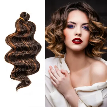 New Styles Water Wave Bundles Hair Deep Wave Synthetic Braiding Hair Weaving Curly Ocean Wave Crochet Hair Extension