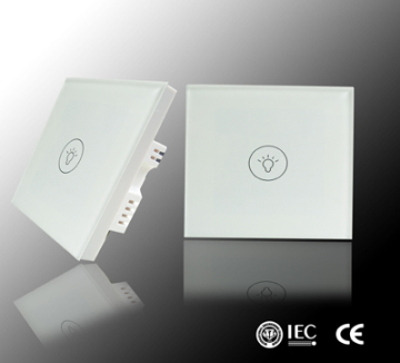 1Gang white color touch switch wit LED indicator,wall switch