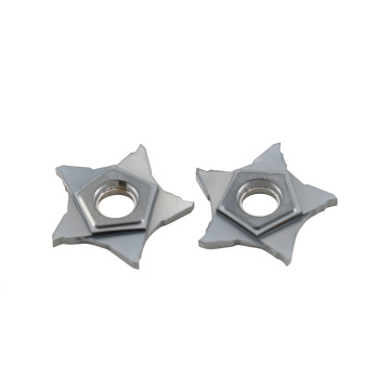 Five-pointed star-shaped cemented carbide grooving inserts
