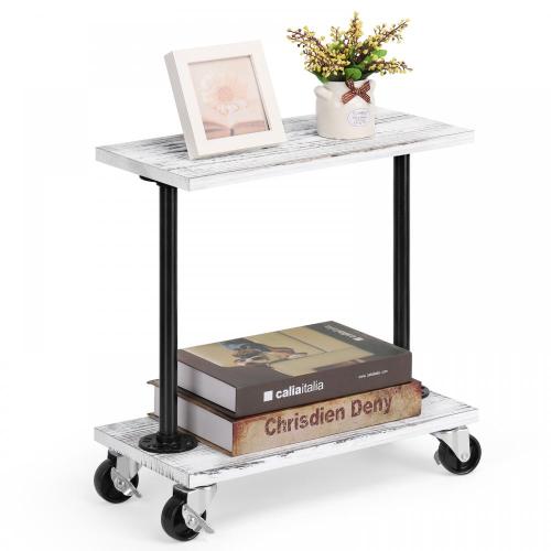 China 2 Tier Nightstands with Movable Wheels Factory