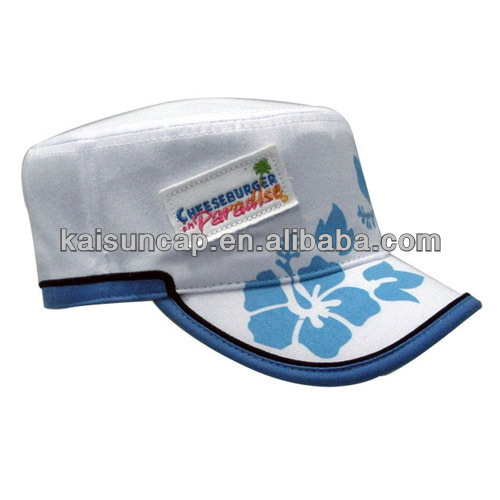 Hot sale cotton military cap with printing logo