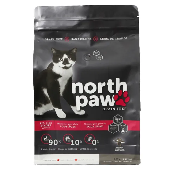 Resealable Aluminum Foil Pet Food Packaging Bag Stand Up Pouch Matte Finish Flat Bottom Bag For Dog Cow