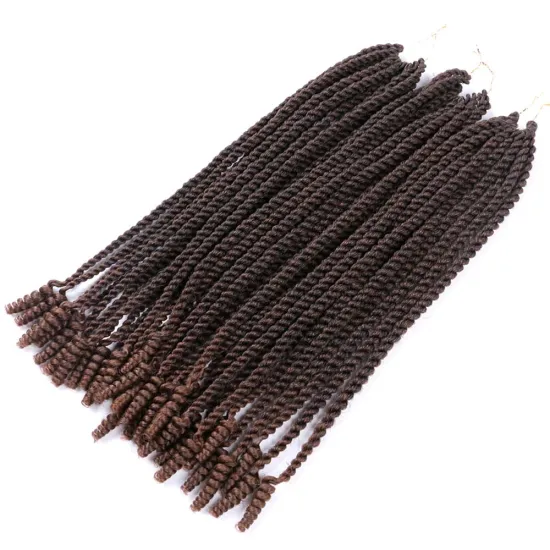 14/18 Inches 150/210g Wholesale Senegal Twist With Spring Curl Ends Ombre Color Synthetic Crochet Braiding Hair For Black Women