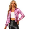 Fashion Gold Shiny Streetwear Women's Jackets