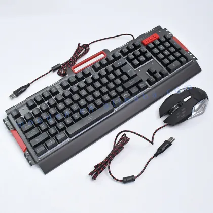 D Gaming Wired Keyboard Mouse Combo Set USB LED Colourful Keyboard Mouse K33 for Gamers