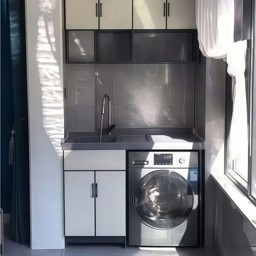 Black White Grey Minimal Glass Door Balcony Washing