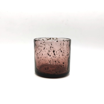 Vaso de vidrio de vela vacío de espesor púrpura