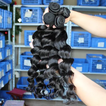 Wholesale Loose Deep Wave Raw Brazilian Virgin Human Hair Bundles Cuticle Aligned Human Hair Extension Bundles For Black Women