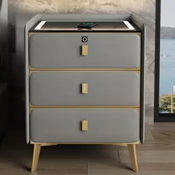 Smart Night Stand with Wireless Charger and 3 Drawers