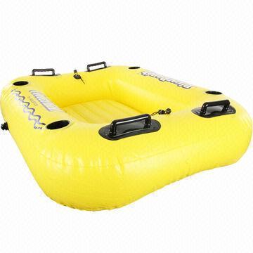 Inflatable cooler box float, four cup holder
