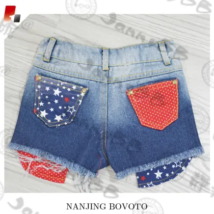 cotton distressed 4th of July Denim Shorts