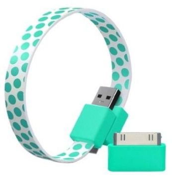Iphone 4s 5s 5c Usb To Micro Usb Charging Data Cable , Fashion Green Wristband