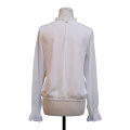 Round Ruffle Neck Smocked Long Sleeves
