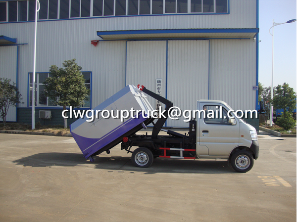 Changan 3CBM Container Hook Lift Garbge Truck