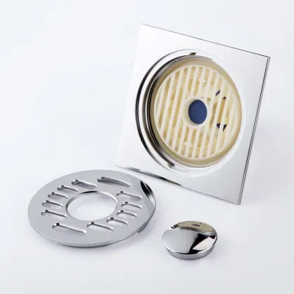 Rectangular Silver Floor Drain for Bathroom Shower with Anti-Odor Public Drain Area