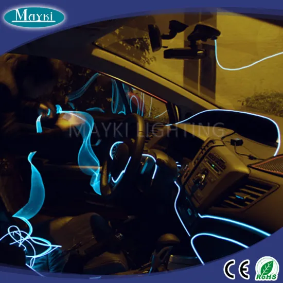 Color changing led interior car light with RGB color changing and fiber optic side emitting cable