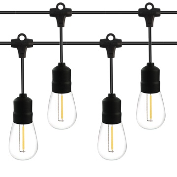 Customized 14M 35 LED Bulbs E27 Backyard Pathway Garland Edison Lamp black Cable Hanging Globe Retro vintage String lights