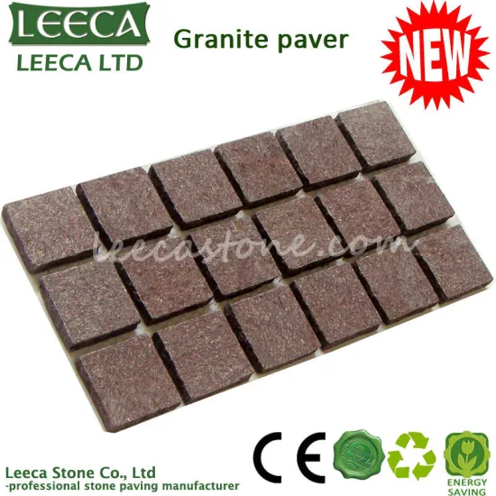 Red Porphyry mesh paving stone / granite paving stone