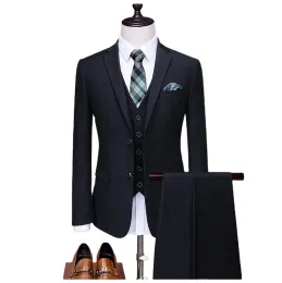 Elegant Slim Fit Wedding Suit for Men 3-Piece Formal Ensemble