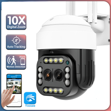 4mp kamera lensa dual wifi luaran dengan 10x zoom ptz - yoosee ai auto tracking cctv pengawasan kamera ip