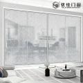 Porta deslizante de vidro texturizado com moldura fina