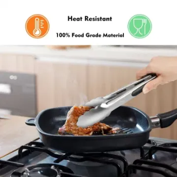 New Design Stainless Steel Kitchen Tongs Set Locking Metal Food Tongs