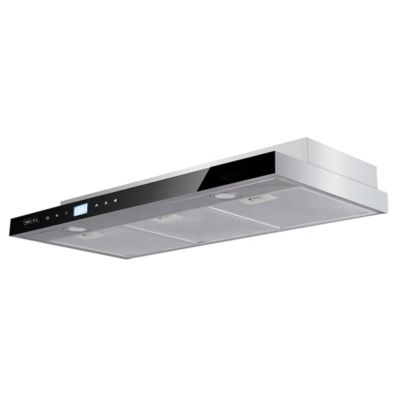 High Quality 90cm Stainless Steel Smart Wave Touch Phone Wifi Control Smoke Exhaust Customized Cooker Glass Kitchen Extractor
