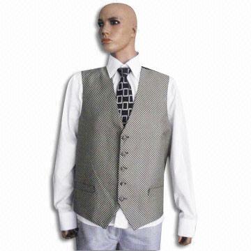 100% Polyester Jacquard Men's Vest, Diamond Classic Design, Customized Sizes are Accepted