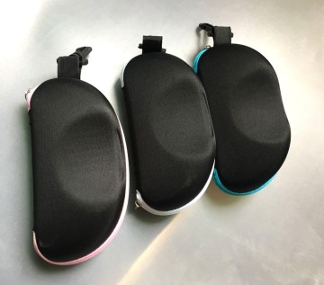 Luxury Oval EVA Zip Eyeglasses Case with Hook