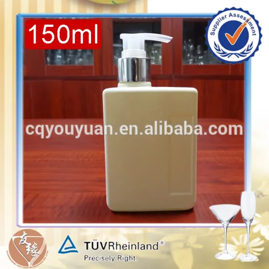 Wholesale customized empty square white colored 150ml liquid soap glass bottle price