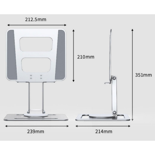 Dudukan komputer yang dapat diputar dan disesuaikan ketinggiannya
