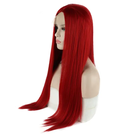 Long Lace front wig high quality transparent Lace frontal Red Wig cheap for black Women 13x4 hd Synthetic Lace Front hair Wigs
