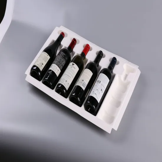 Wine Bottle Molded Paper Pulp Packaging Serving Tray