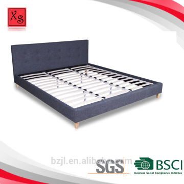 Morden cheaper price upholstery fabric bed plywood double bed designs