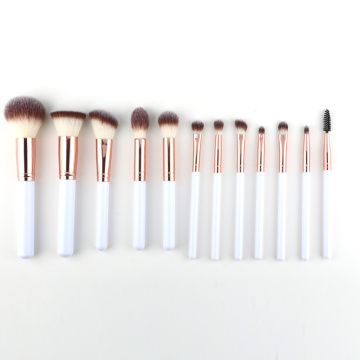 I-2022 New 12PCS Professional Makeup Brush ebekwe ngombala omhlophe