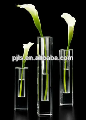 crystal glass vases long tube vases centerpiece table decoration