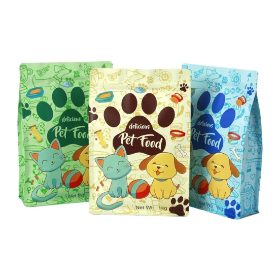Custom Printed Flat Bottom Mylar Pouches for Pet