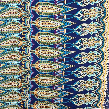 Popular 100% Rayon Vintage Printed Women Clothing Fabric
