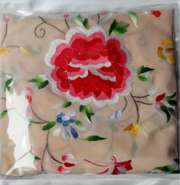 Pink Spainish flamenco piano shawl manton de manila -100% handmade Chinese silk embroidery-110cm