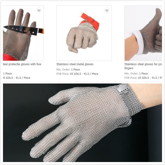 Stainless Steel Metal Gloves Easy To Clean Metal Claw Strap