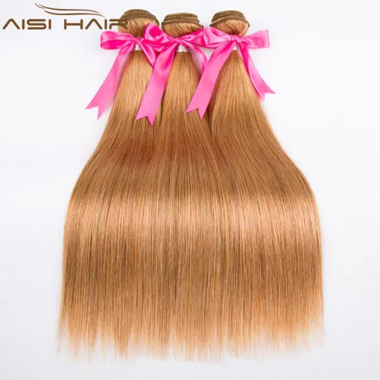 Aisi Hair Wholesale Natural silky straight blonde color  brazilian human hair weaves