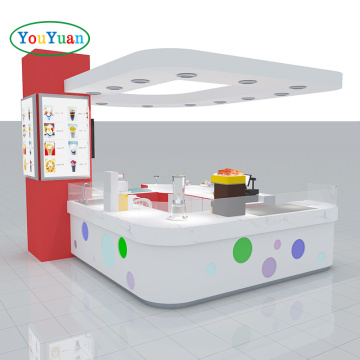 Mini Bubble Tea Kiosk and Fresh Juice Bar Display Designs for Malls